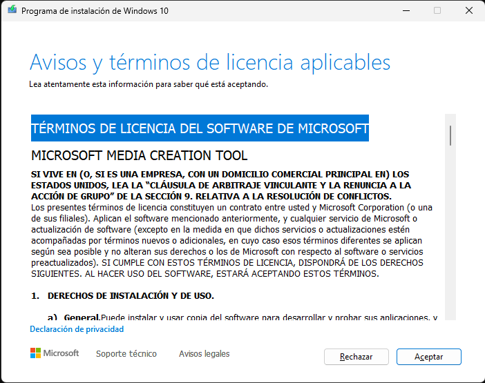 descargar windows 10 herramienta de creación de medios.