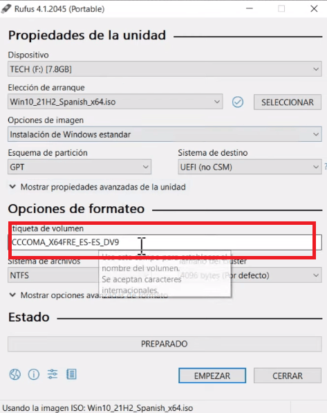 Tutorial Rufus paso 6